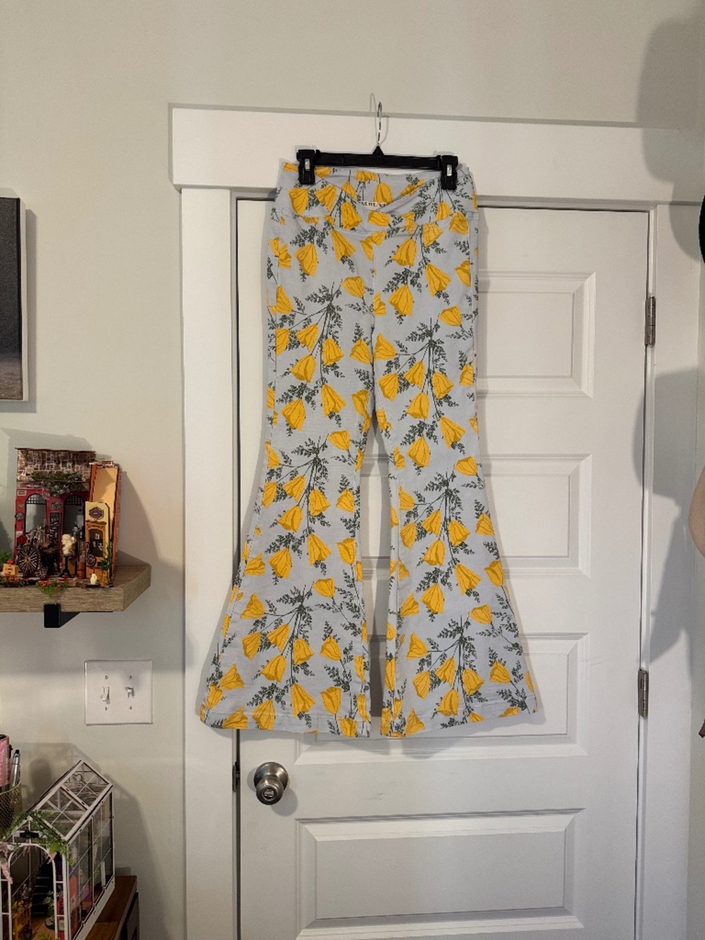 Free People Venice Beach printed flare in Sky Combo California Poppies